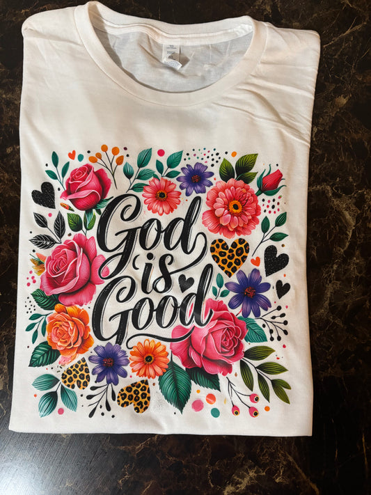 God is Good Floral Tee